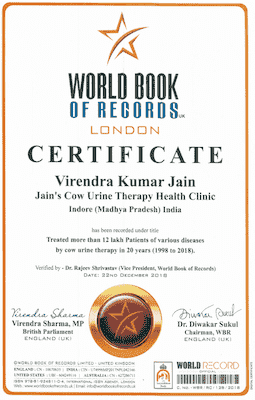 World Record achievement by Jain's Cow Urine Therapy